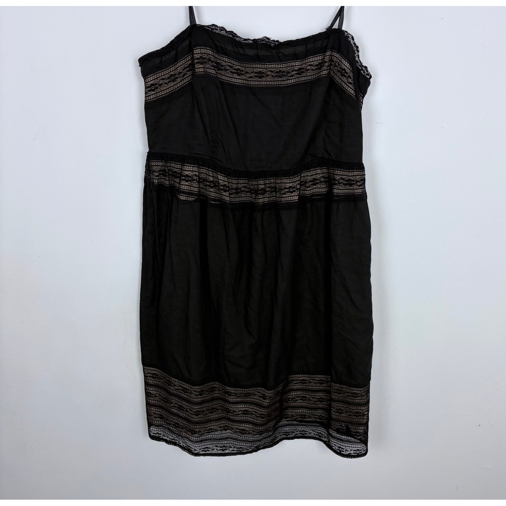 Pins and Needles Black Strapless Empire Waist Lace Dress Whimsigoth Large